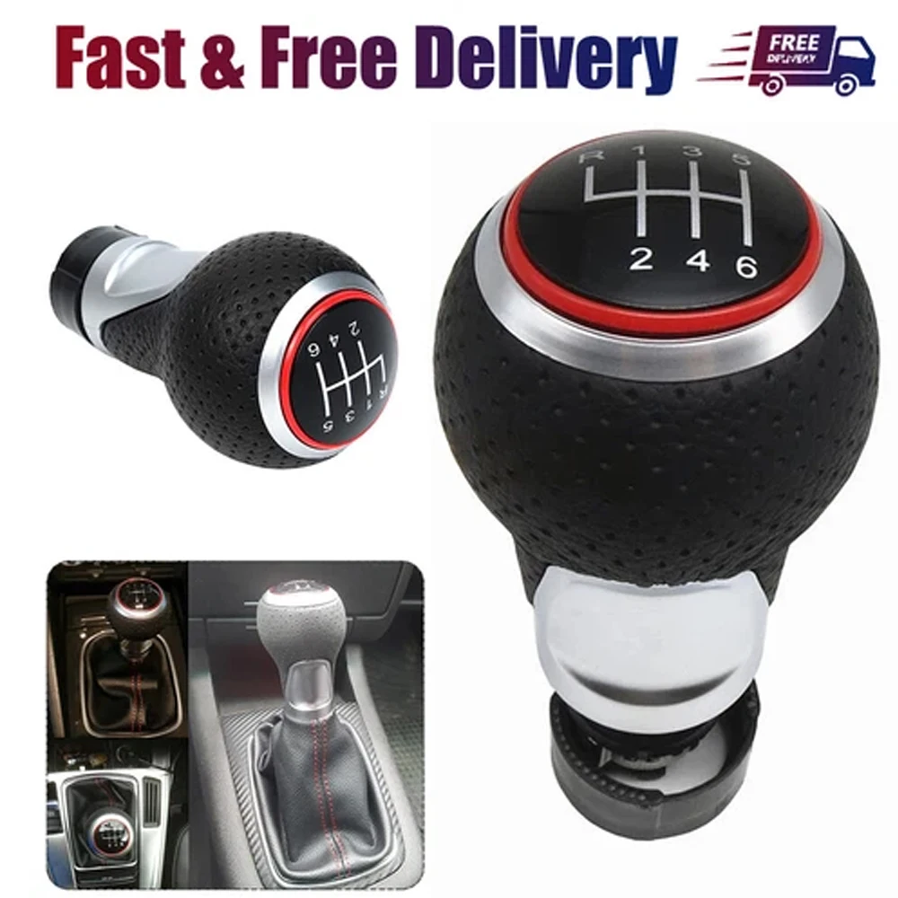 1 PCS New Car 6 Speed Shifter Knob Gear Shift Manual Knob Leather Manual Durable For Audi A3 S3 A4 S4 A5 B8 A6 C7 Q5 Car Parts
