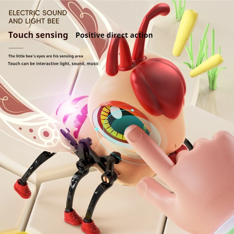 Creative Remote Control Elf Bee Lighting Sound Effects Touch Sensing Electronic Pet Electric Remote Control Bee Toys