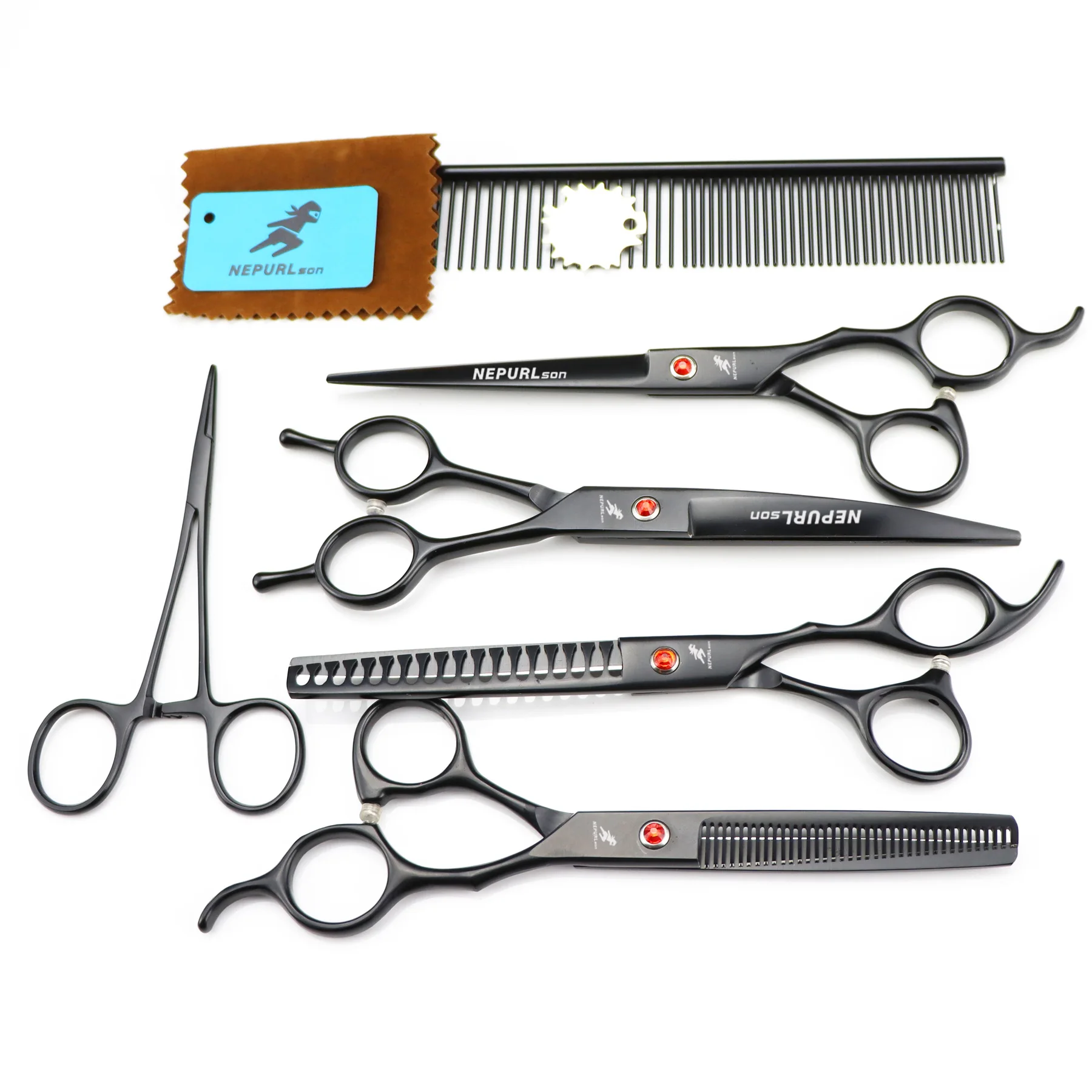 

4pcs/Set Professional baking finish 440c Sharp teeth Dog grooming Scissors curved tooth Ergonomic Puppy Pet trimmer Scissor