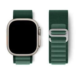 Nylon Alpine Loop Strap for Apple Watch - Durable and Stylish Bracelet Band (Deep green)