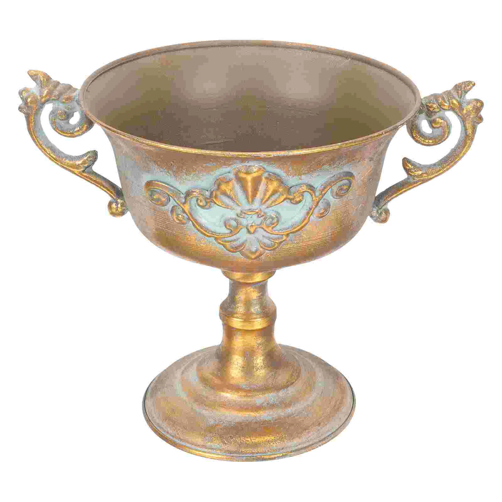 

European Style Retro Planting Basin Iron Bucket Iron Flower Bucket Retro Style Flower Container Home Flowerpot Decor Home Supply