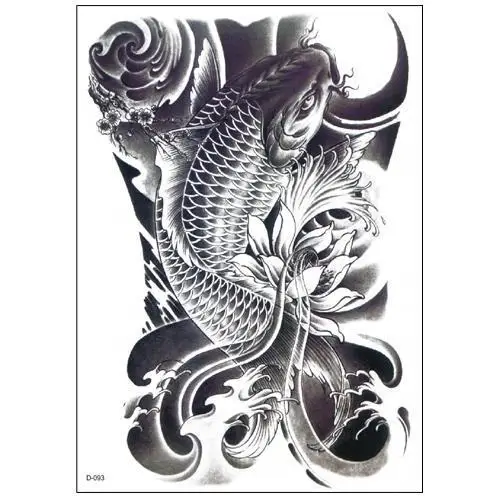 

Japanese Koi Fish Waterproof Temporary Tattoo Stickers Waves Carp Festival Carnival Art Cute Tatoo Fake Tattoos for Women Man