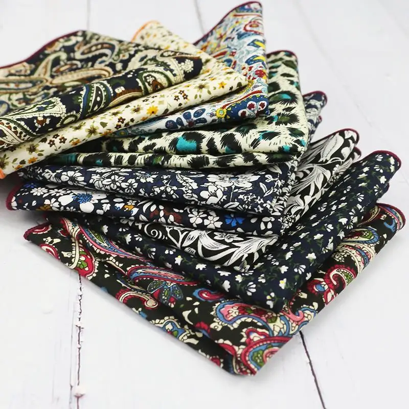 Pocket Square Cotton Cashew Leopard Print Handkerchief Scarf Suit Dress Chest Hanky Business Suit Accessories pocket square mini handkerchief