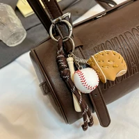 Multifunctional Cylinder Shaped Shoulder Bags For Women 2024 Winter Latest Designer Handbags Luxury Cross Body Bag With Pendant - Image 2