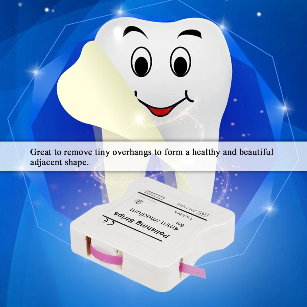 1Roll/Box Dental Polishing Strip 4mm Tooth Interdental Resin Surface Grinding Whitening Sanding Dentist Material Tools