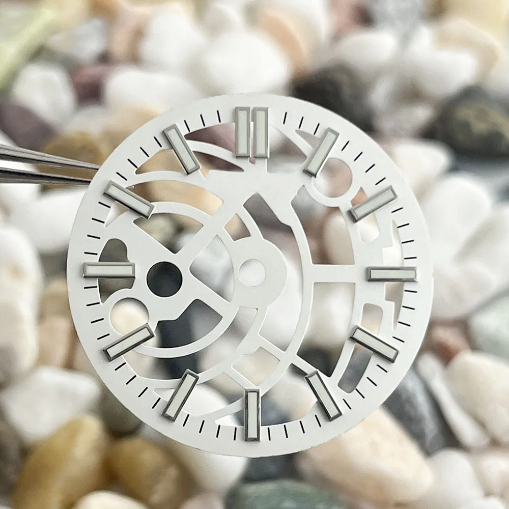 28.5mm Skeleton dial NH70 dial accessories diameter green luminous sports leisure NH70 movement