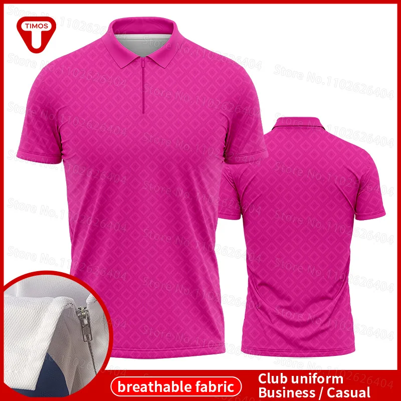 

Trendy Summer Men's High-End Polo Shirt Large Loose Print Lapel Versatile Short Sleeve Women's Sports Top