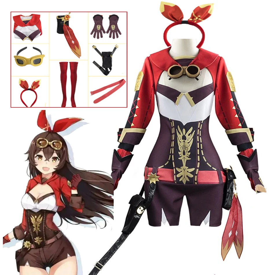 

Game GenshinImpact Amber Cosplay Costume Shoes Wig Girl Bunny Suit Jumpsuit Outfit Full Set Halloween Carnival Costume Women