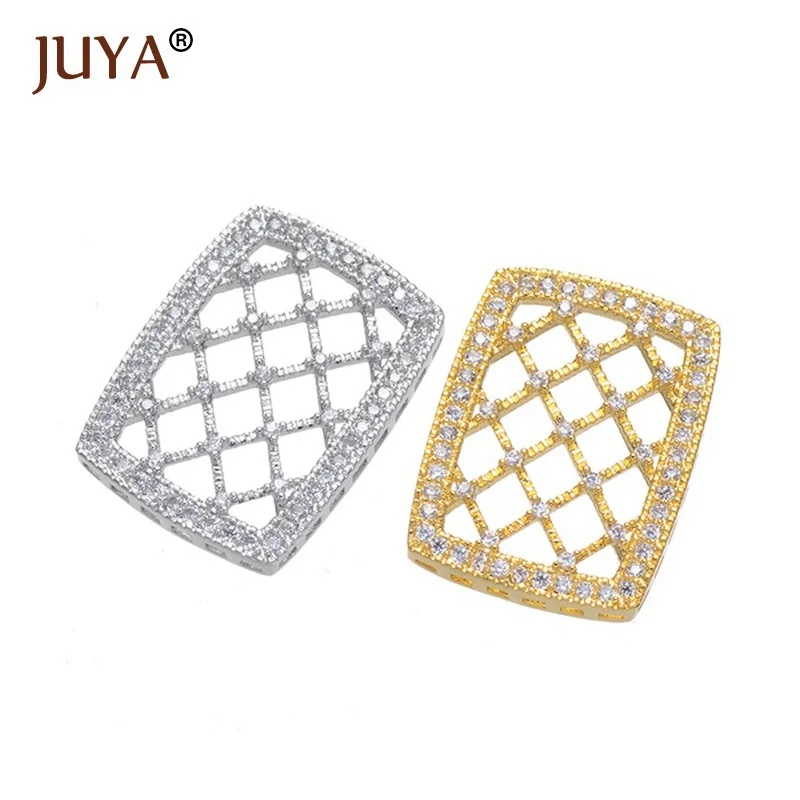 

JUYA Metal Diy Accessories Bracelets Necklace Connectors Making Supplies For Jewelry Findings Components Handmade Zircon