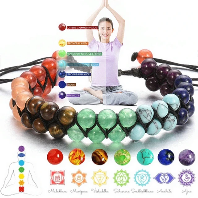 Zen Accessories - 7 Chakras Reiki Stone Bracelet - Yoga Balance Energy  Volcanic Stones Beads - Stone Accessories Yoga and Meditation Supplies in  the US - Personal Hour – Personal Hour