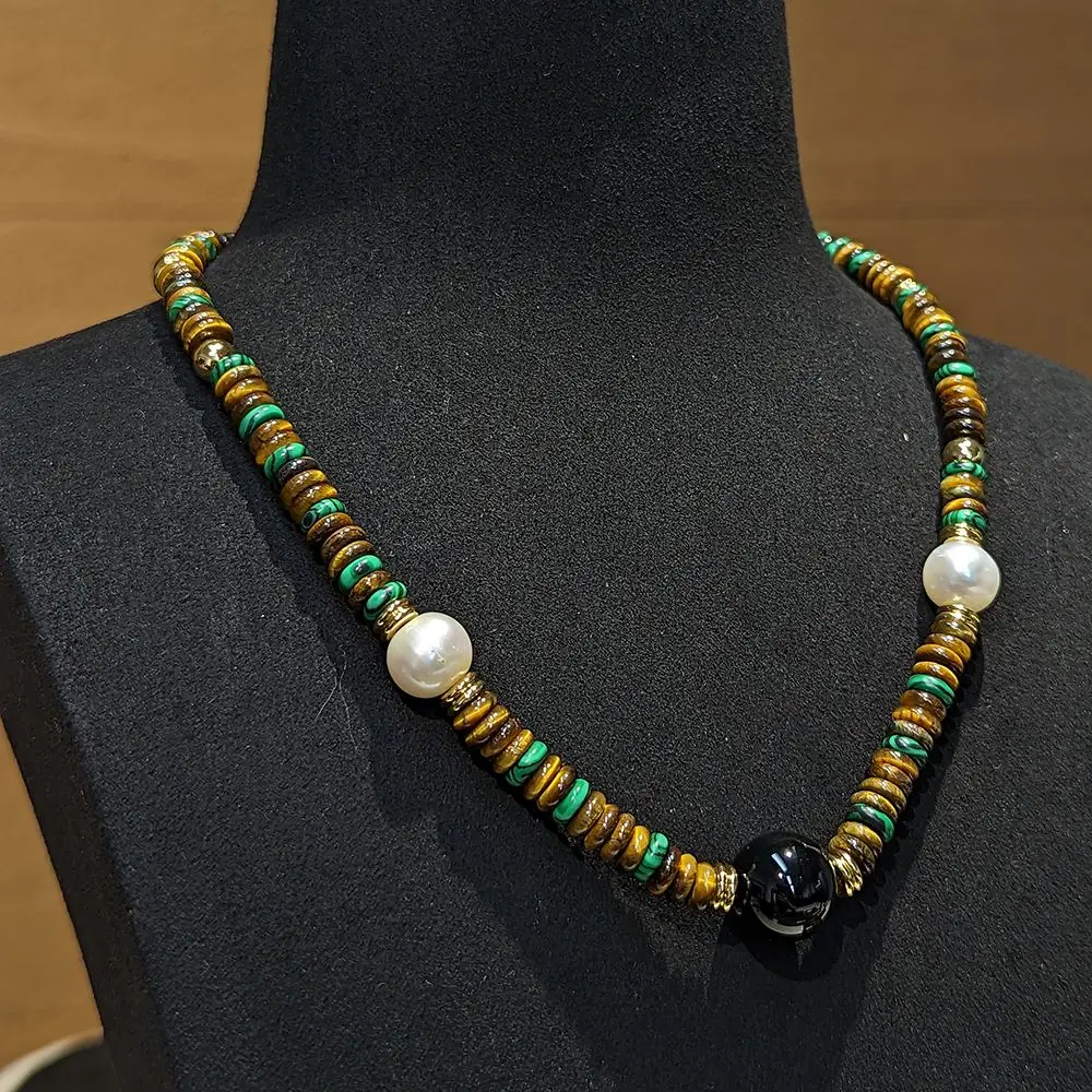 

Amorita New handmade beaded natural stone pearl necklace