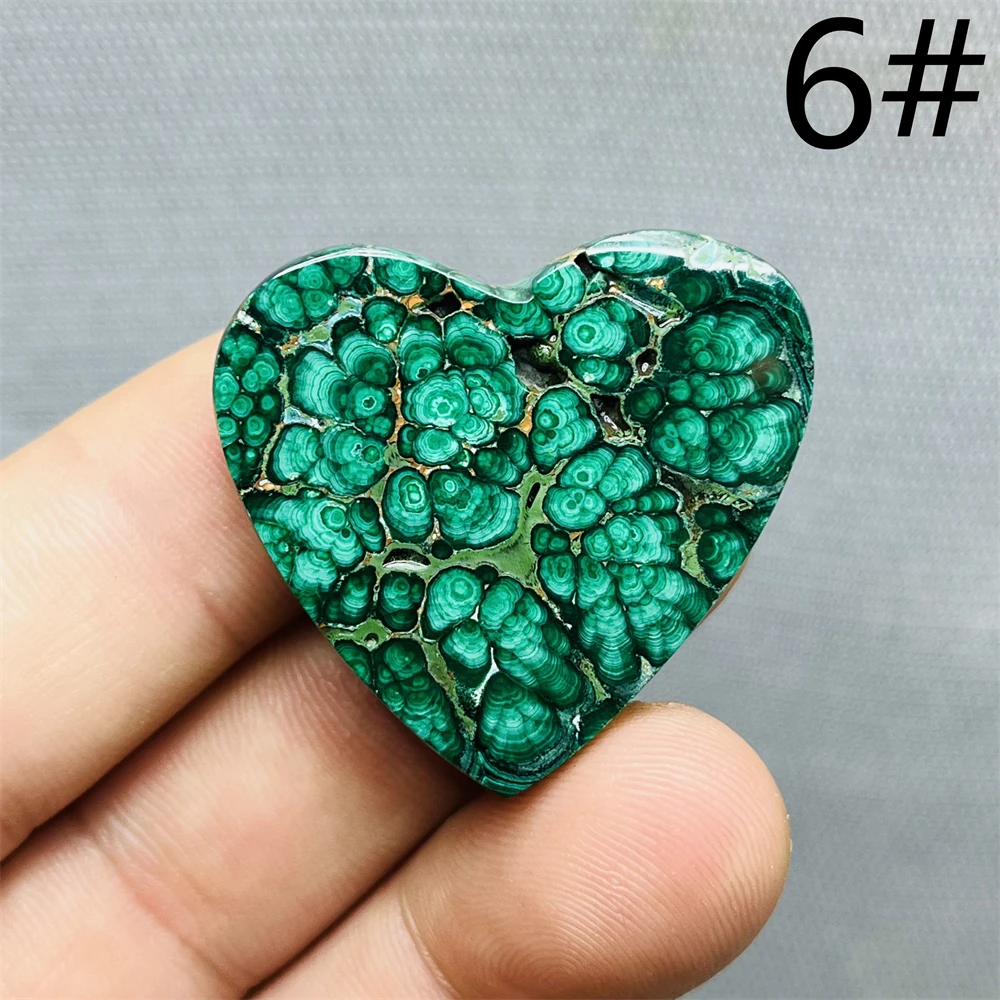 South African Gemstone Malachite heart-shaped Beautiful Pattern Natural Mineral Specimen Geode Crystal Home Room Decoration 3