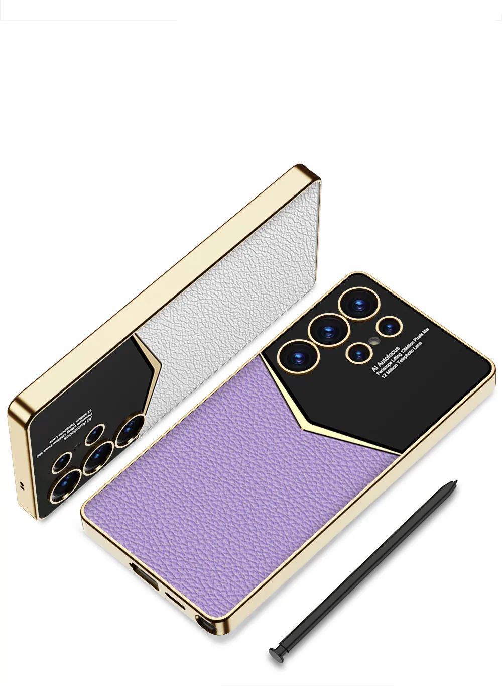 Luxury Leather Plating Case For Samsung Galaxy S25 Ultra Plus Camera Protective