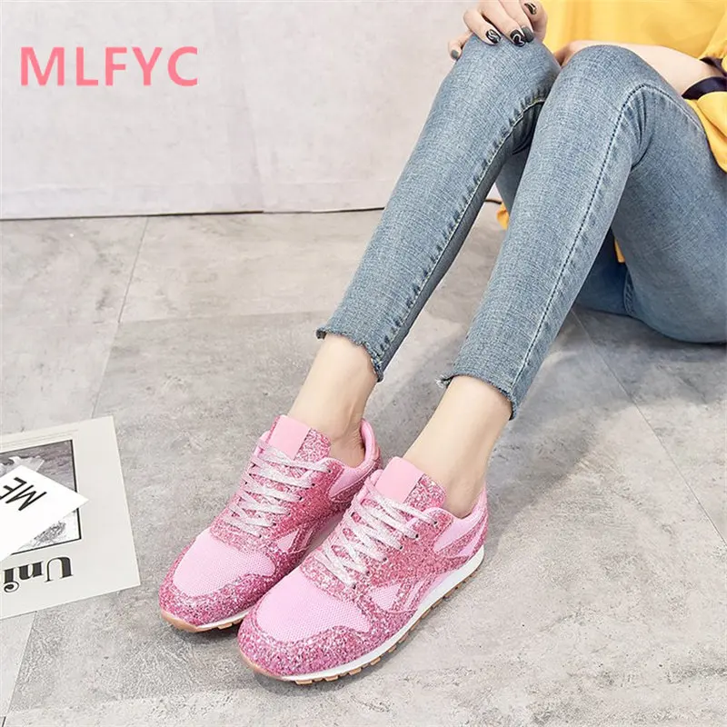 sneakers casual shoes 2023 autumn new breathable rhinestone thick soled student shoes fashionable comfortable flat shoes