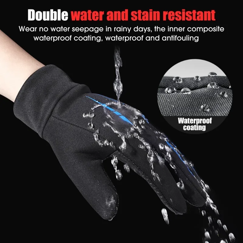 Winter Warm Full Fingers Waterproof Cycling Outdoor Sports Running Motorcycle Ski TouchScreen Fleece Gloves Tactical Gloves 4