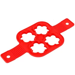 Silicone Nonstick Egg & Pancake Cooking Mold Shaper Tool (4 Holes-Flower)