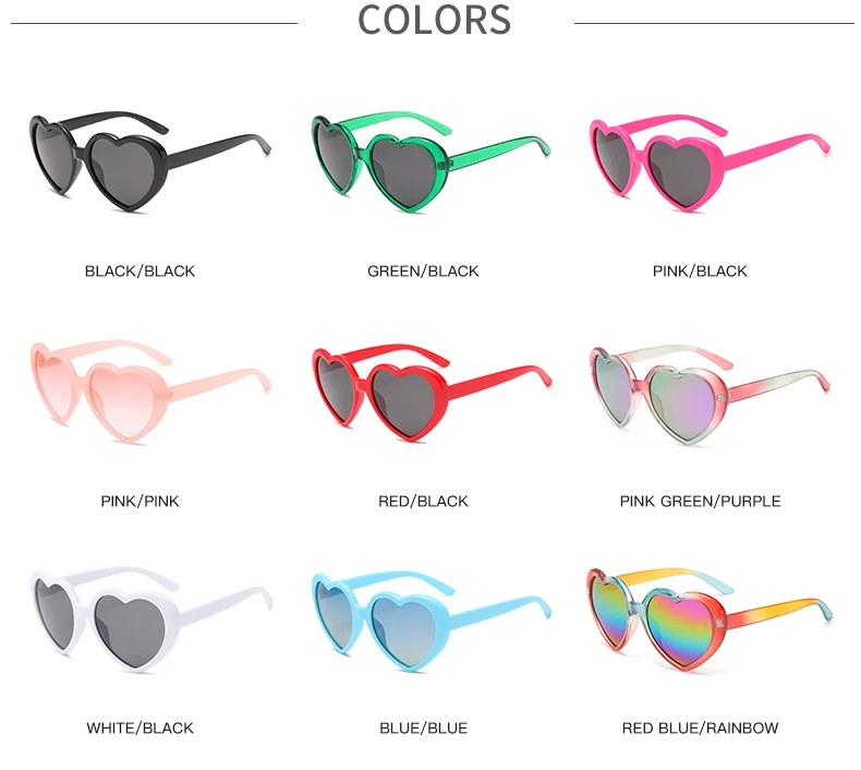 Radfahren Mode Polarisierte Fantasy Gradient Sonnenbrille Beliebte Pfirsich Herz Brillen Anti UV Sonnenbrille Bunte Regenbogen Design – Detail 3