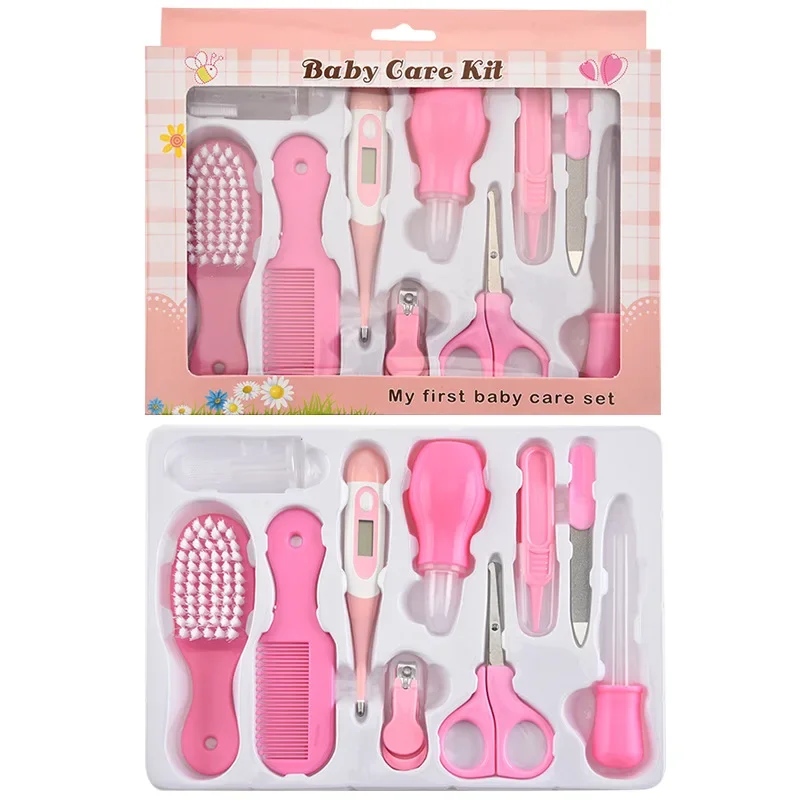 6/8/10/13pcs Newborn Baby Kids Nail Hair Health Care Thermometer Grooming Brush Kit Care Baby Essentials Newborn Material Safety Baby Care Kit Health Care Kit