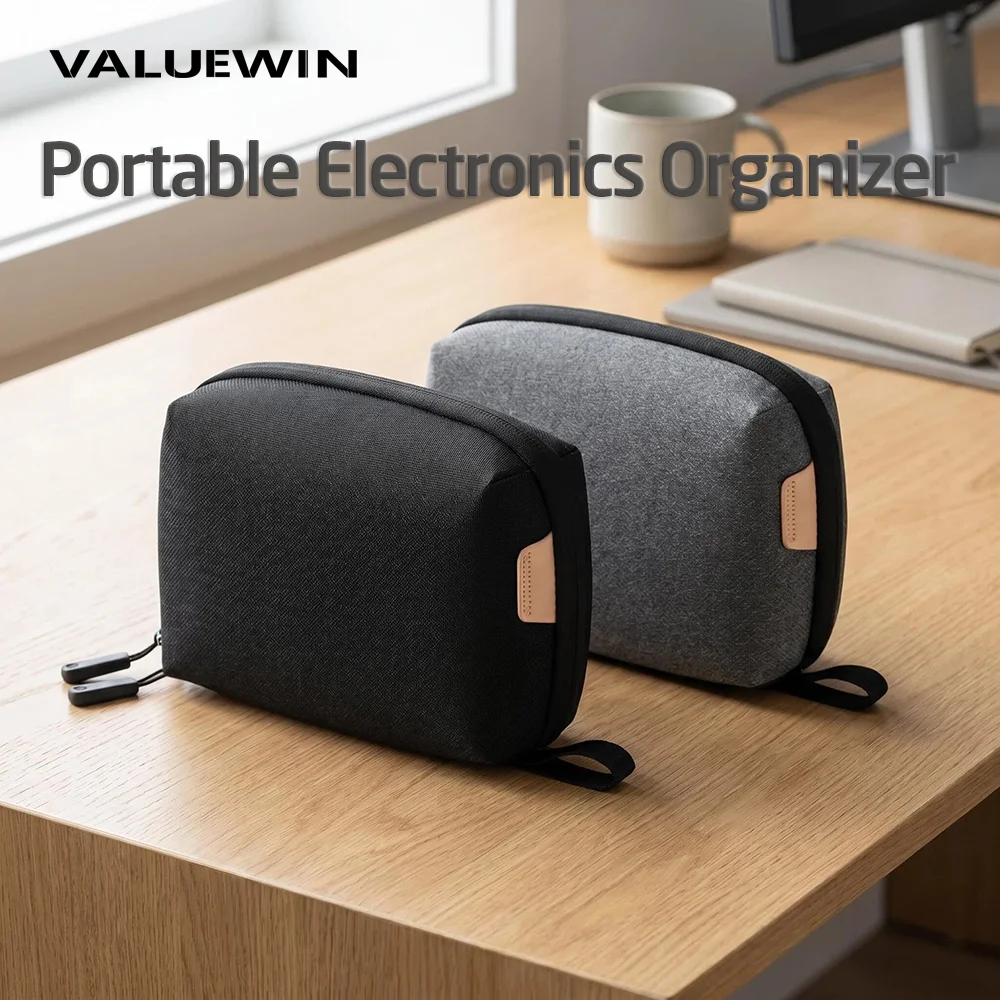 Compact Multi-Compartment Travel Electronics Organizer Bag