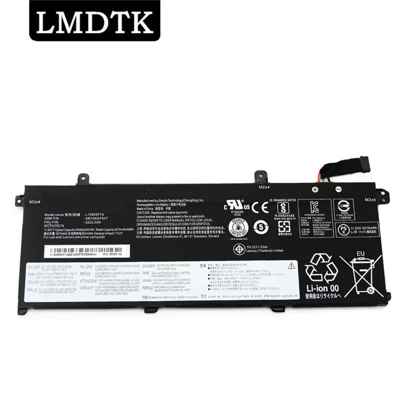 LMDTK Новый L18M3P74 11,52 V 51WH Аккумулятор для ноутбука Lenovo ThinkPad T490 T495 P43s L18M3P73 L18L3P73 02DL007 L18C3P72