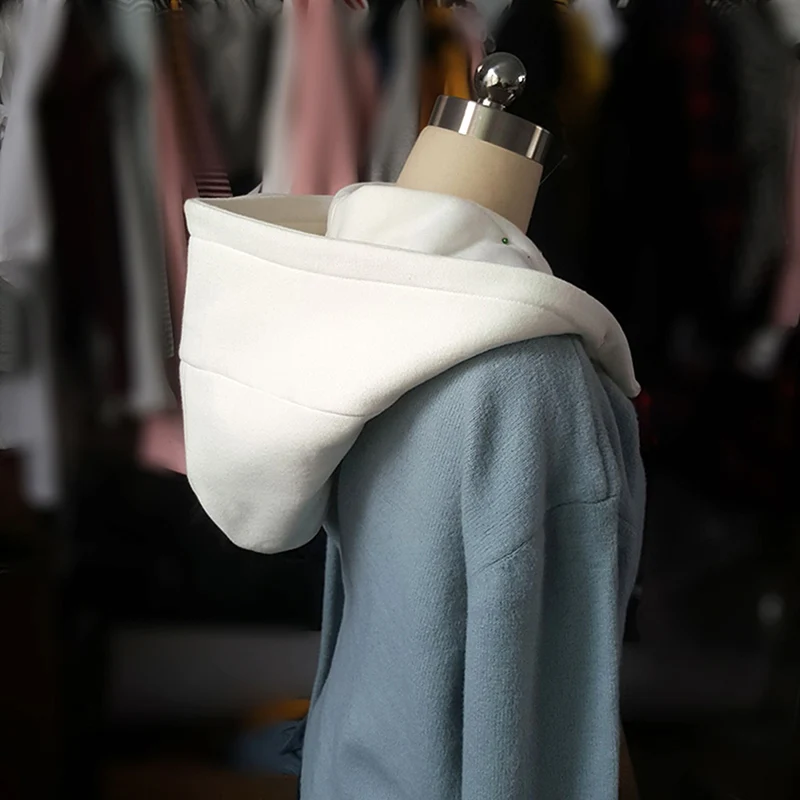 Diy Winter Detachable Button Cotton Coat Hat Down Hooded Sweater Sweatshirt Hat Collar Unisex Big Fake Collar