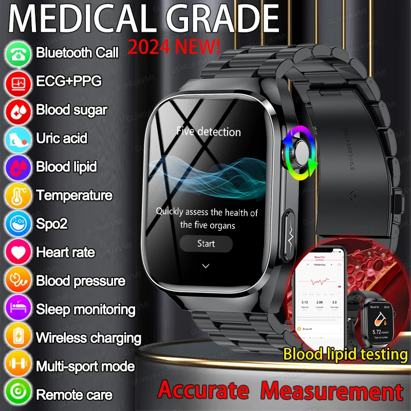 Xiaomi Smartwatch Mit Ekg Und Blutdruck F-r-HUAWEI-Xiaomi-Neue-Harns-ure-Blut-Fett-Smartwatch-EKG-Blut-Glucose