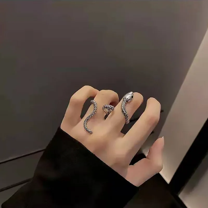 Schlangenförmiger Vintage Ring Ästhetischer Ring Y2k Schmuck ME02