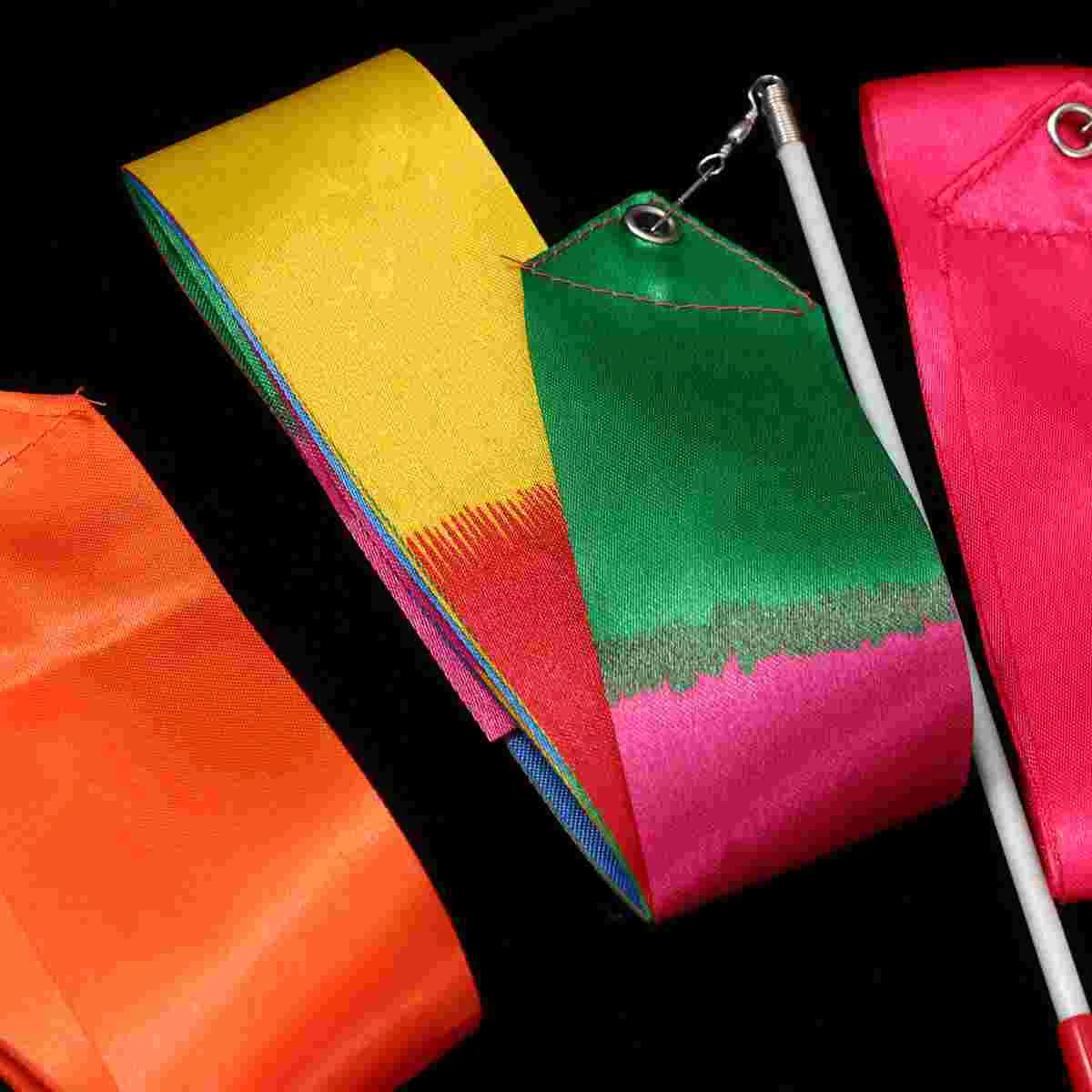 Gymnastics Ribbon Gymnastics Streamer Rod 12 Pcs Girl Child Ribbon Rhythmic Dance Ribbons for with Stick Gymnastics Streamers