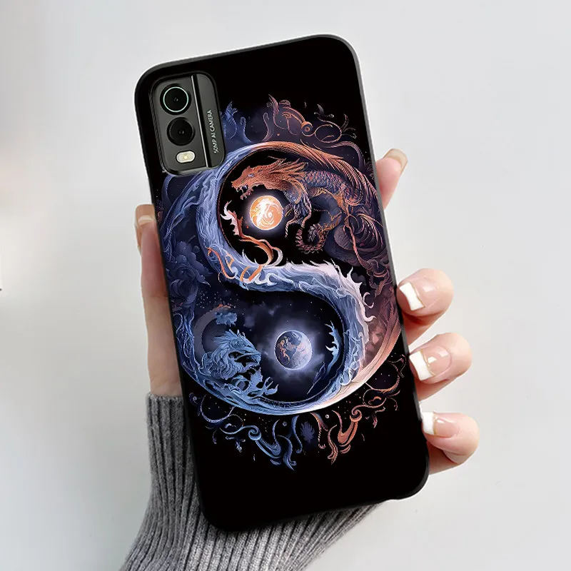 Astronaut Pattern Shockproof Black Jelly Case with Soft Bumper Cover