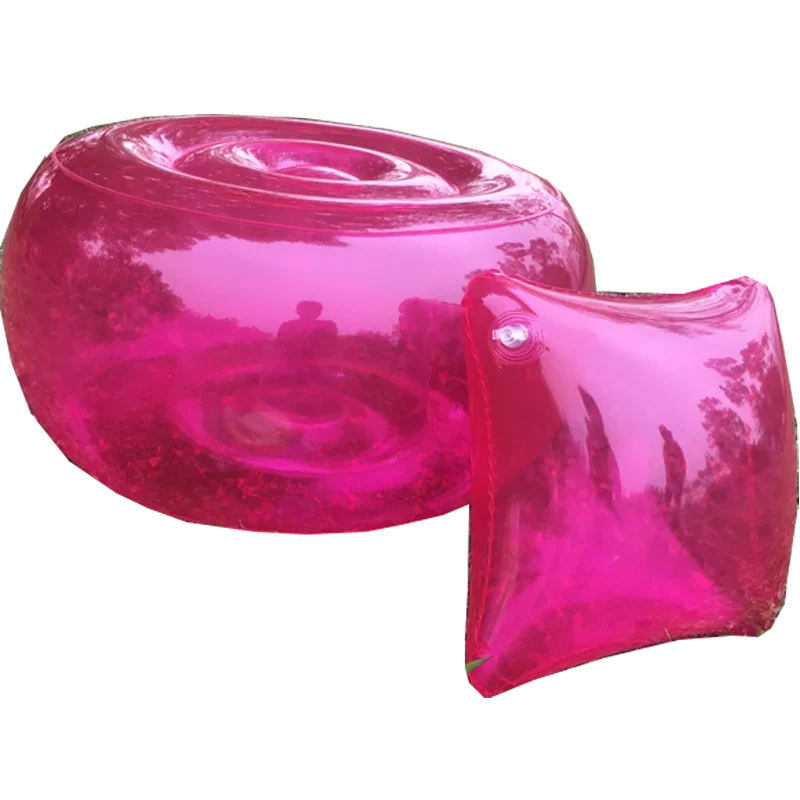 

Transparent Large round Inflatable Stool Outdoor Travel Portable Inflatable Small Sofa Car Home Step Chair