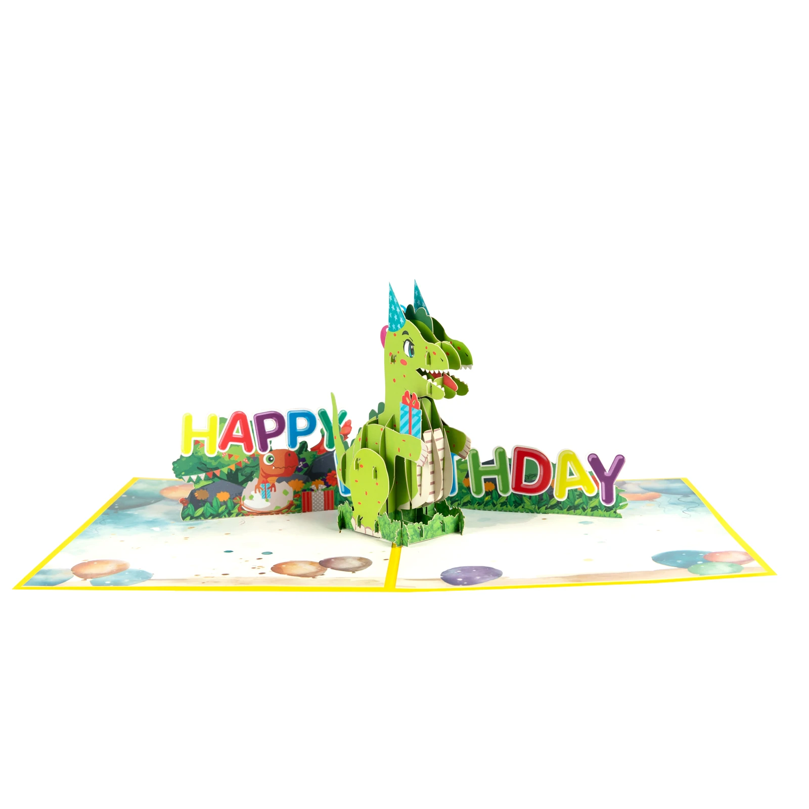 Pop Up Card with Dinosaur Design Handmade 3D Popup Birthday Cards for Daughter Son Nephew Niece Kids on any Occasion
