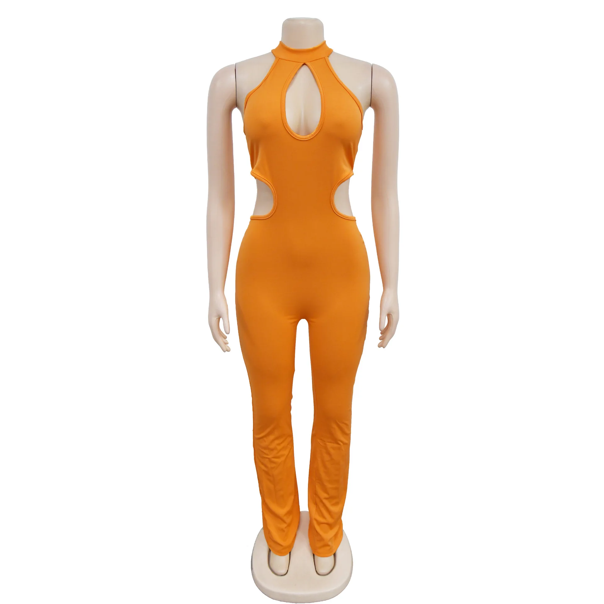 Sexy Hollow Out Cut Out Bodycon Jumpsuit Summer Sleeveless Side Cut Pencil Pants One Piece Elegant Luxury Romper Party Playsuits