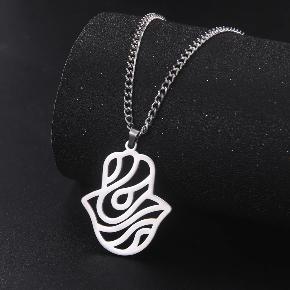 Dawapara Vintage filigrane Hamsa Hand von Fatima Stern von David Hexagramm Halskette viel Glück Erfolg Amulett Schmuck Edelstahl – Detail 22