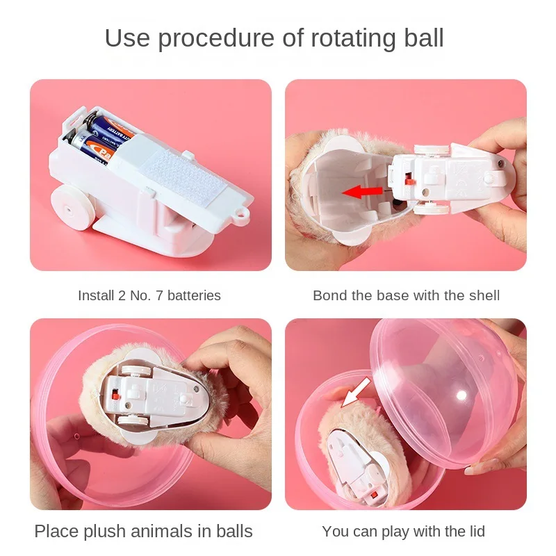 Cute Simulation Plush Rabbit Hamster Running Ball Toys Baby Learning To Crawl Turn Ball Electric Plush Pet Interactive Toy Gifts