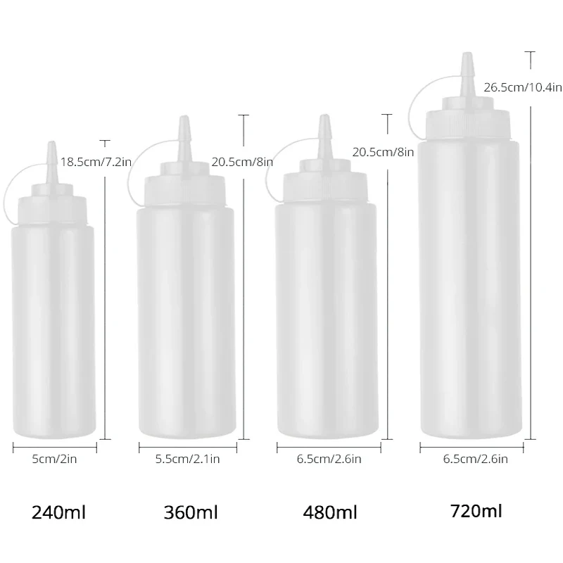Squeeze Condiment Bottles with On CapSqueeze sauce Bottles Olive Oil Bottles Ketchup Mustard Dispensers Kitchen Accessories 6