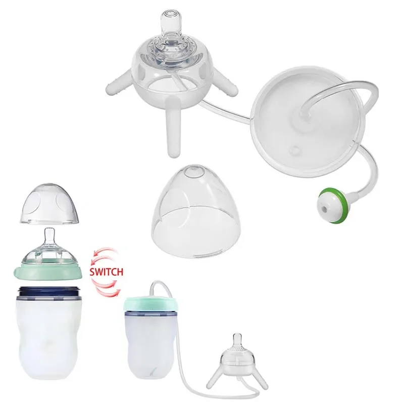 Baby feeding Bottle Long straw Hands-free bottle Nipple Multifunctional Baby Bottle Kids Cup Silicone Sippy Mouth NO BPA bottle accessories silicone baby feeding bottle