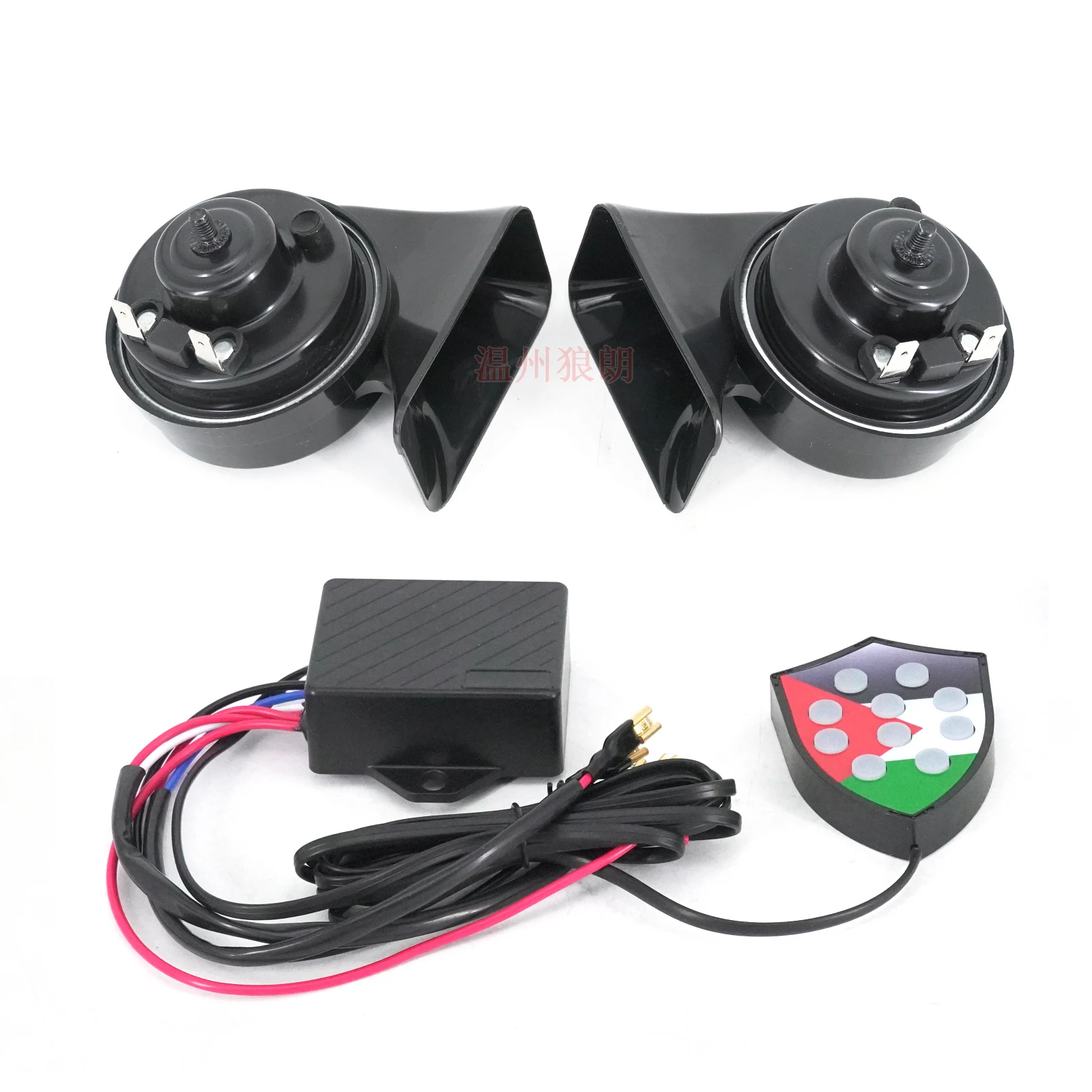 Car Horn Universal 12V 10 Sound Waterproof Auto Horn Electric Snail for Vehicles/Motorcycles with Ten Tone Control Box
