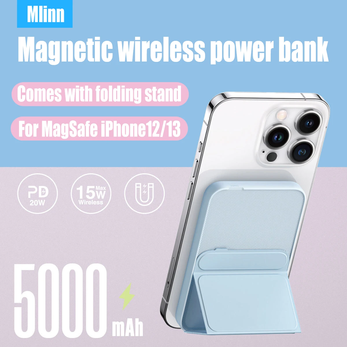5000mAh Magnetic Wireless Power Bank Metal Body Qi 15W QC 3.0 Small Battery  For MagSafe Powerbank iPhone 13 12 - AliExpress