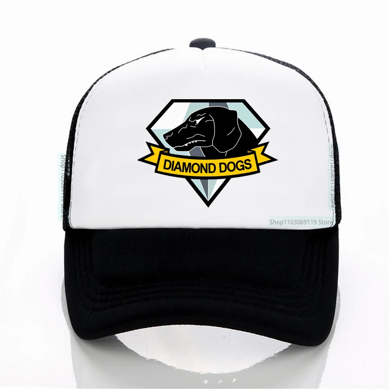 

Metal Gear Solid Game baseball cap cartoon Diamond Dogs Print men hat Summer Breathable mesh snapback hats
