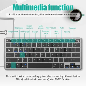 Wireless Keyboard Bluetooth 5.0&2.4G Mini Multimedia teclado bluetooth For Laptop PC TV iPad Macbook Android iPad keyboard 6