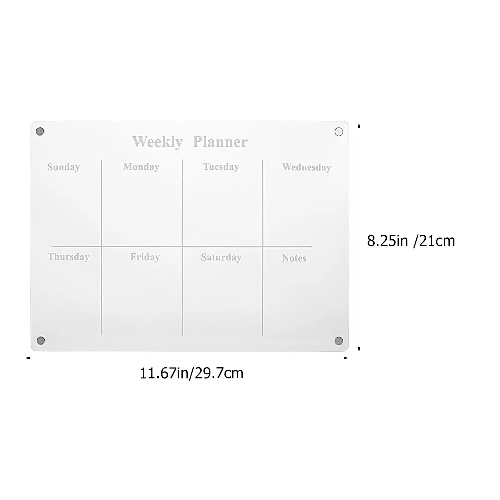 냉장고용 자석식 건식 지우개 보드 재사용 가능한 투명 아크릴 플래닝 보드 부드러운 필기 표면 냉장고 정리함 일정표