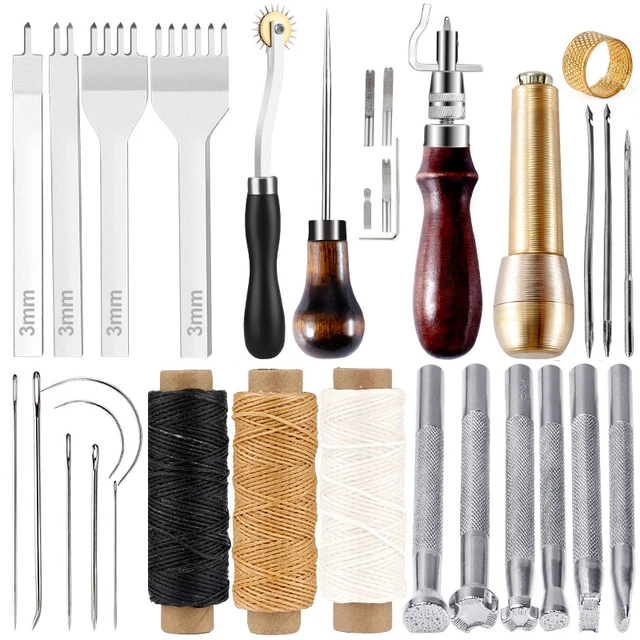 Kit de travail du cuir, kit d'outils en cuir, outils d'artisanat