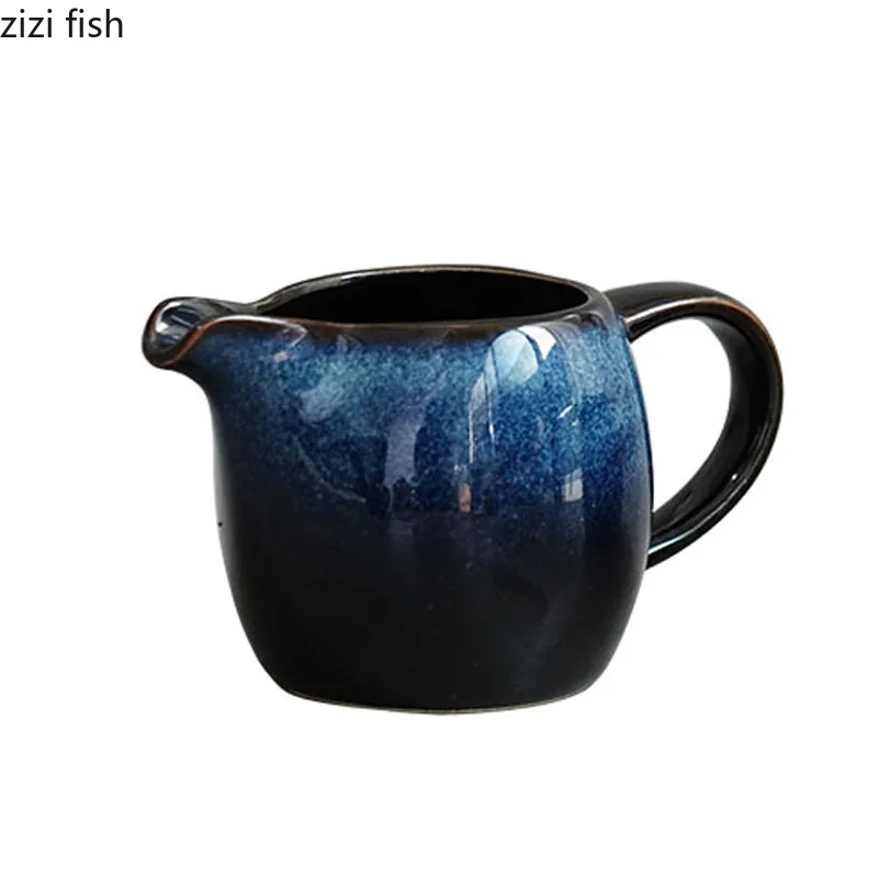 Kiln Changes Creative Ceramic Milk Jug with Handle Restaurant Steak Sauce Pot Milk Pot Gravy Boats Kitchen Retro Seasoning Tools milk frother jug,milk frothing jug