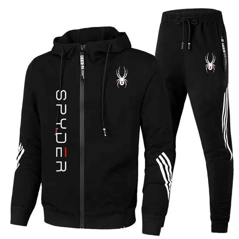 Spring and autumn men's clothing casual hoodie hoodie + pants two-piece zipper jacket outdoor jogging sportswear suit