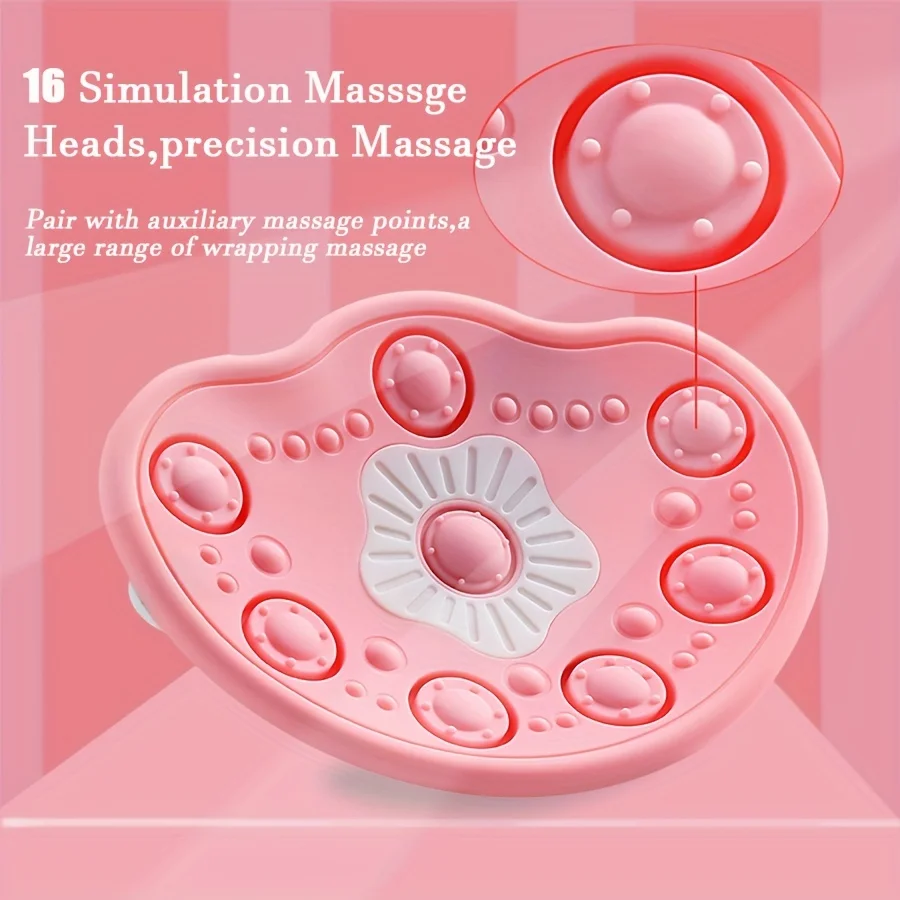 Controle Remoto Carregamento Peito Aquecimento Massagem Dispositivo, Material de Silicone, Estilo Adorável Rosa, Fit Peito, Vermelho, Luz Azul e
