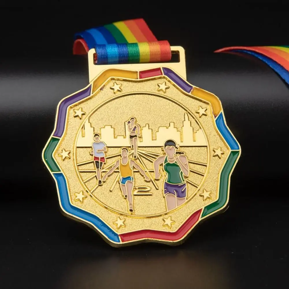 1pc Metal Gold Award Medals Winner Reward Badge Competitions Prizes Encourage Badge Games Souvenir Sport Competition Supplies