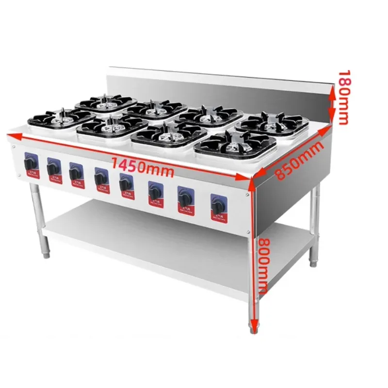 Commercial Stainless Steel with Stand Gas Stove Cooking Equipment 4/6 Burners Gas Stove 3