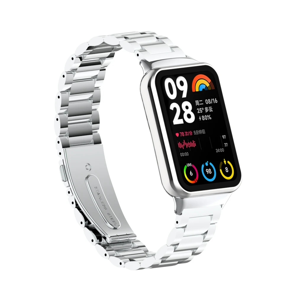 

Solid three bead strap for xiaomi band 8pro bracelet Sport silicone watch wristband wriststrap For xiaomi band 8pro strap hot