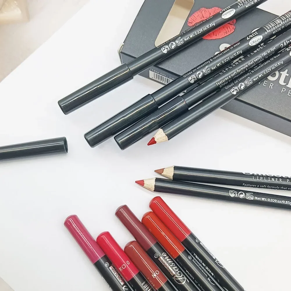 Lip Liner Pencil Lip Liner Lipliner Pencil Lipstick Pencil 12 Color Nude Matte Lipstick Pencil Long-lasting Waterproof High Pigmented Lip Liner Lips Makeup Tool Contouring