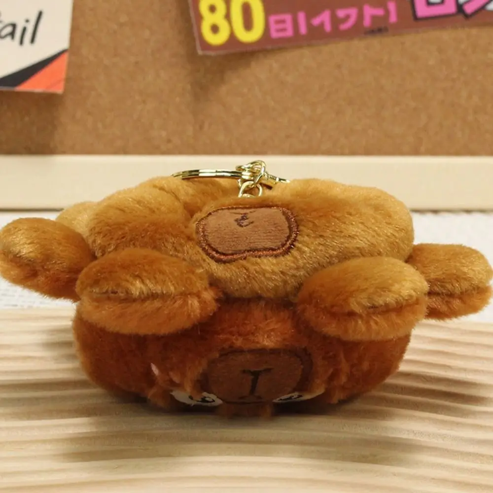 Double-Sided Capybara Keychain Fluffy Flipable Flipped Capybara Keychain Cosplay Ins Cartoon Capybara Doll Pendant